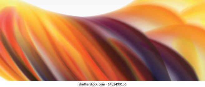 Color flowing waves, liquid conceptual abstract background. Vector