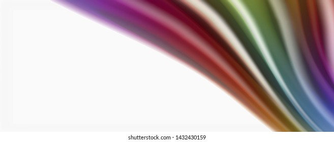 Color flowing waves, liquid conceptual abstract background. Vector