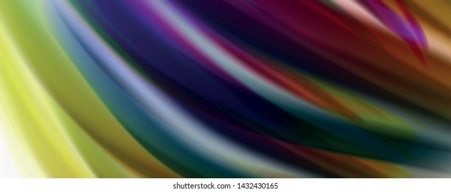 Color flowing waves, liquid conceptual abstract background. Vector