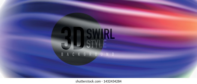 Color flowing waves, liquid conceptual abstract background. Vector