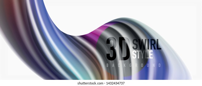 Olas de flujo de color, fondo abstracto conceptual líquido. Vector
