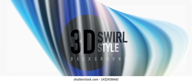 Olas de flujo de color, fondo abstracto conceptual líquido. Vector