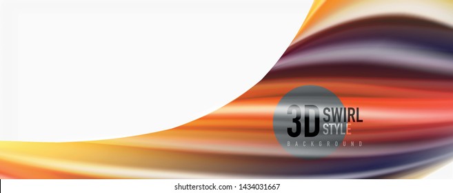 Color flowing waves, liquid conceptual abstract background. Vector