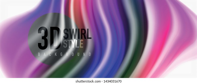 Olas de flujo de color, fondo abstracto conceptual líquido. Vector