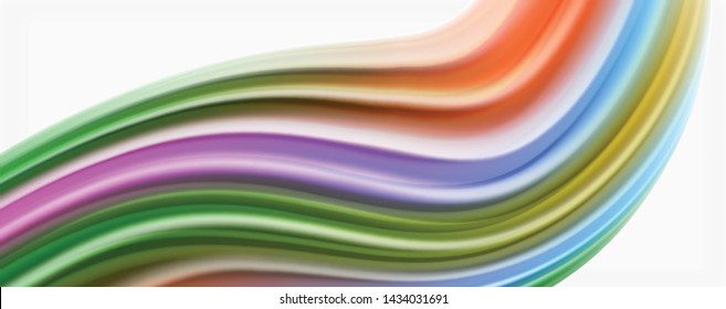 Color flowing waves, liquid conceptual abstract background. Vector
