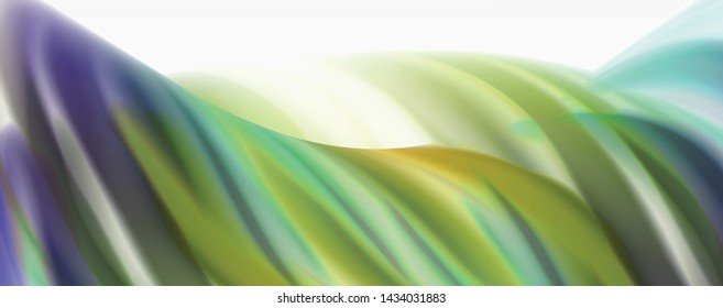 Olas de flujo de color, fondo abstracto conceptual líquido. Vector