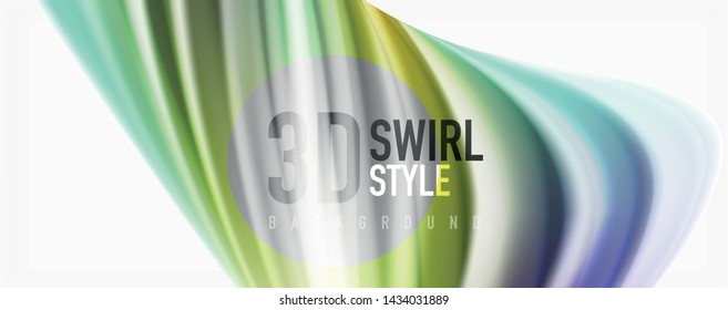 Color flowing waves, liquid conceptual abstract background. Vector