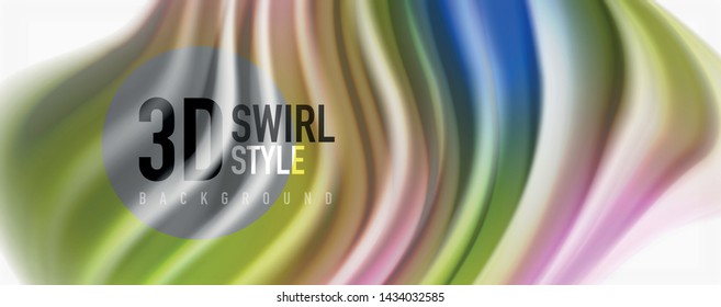 Color flowing waves, liquid conceptual abstract background. Vector