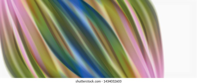 Color flowing waves, liquid conceptual abstract background. Vector