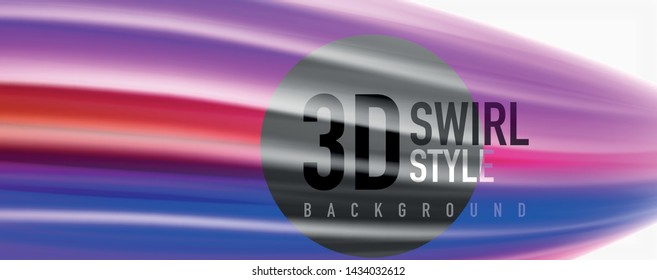 Color flowing waves, liquid conceptual abstract background. Vector