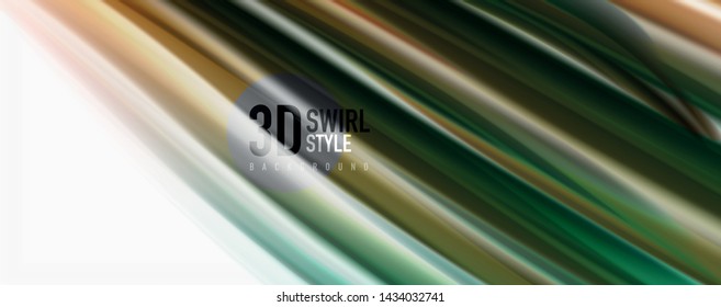 Olas de flujo de color, fondo abstracto conceptual líquido. Vector