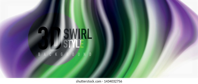 Color flowing waves, liquid conceptual abstract background. Vector