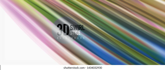 Color flowing waves, liquid conceptual abstract background. Vector