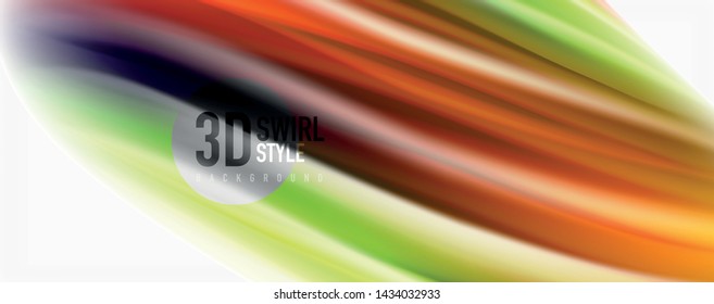 Olas de flujo de color, fondo abstracto conceptual líquido. Vector