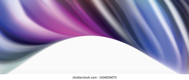 Color flowing waves, liquid conceptual abstract background. Vector