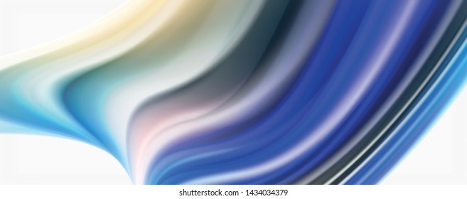 Color flowing waves, liquid conceptual abstract background. Vector
