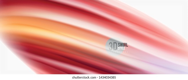 Color flowing waves, liquid conceptual abstract background. Vector