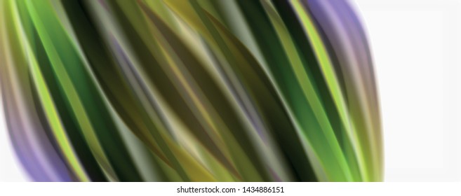 Color flowing waves, liquid conceptual abstract background. Vector