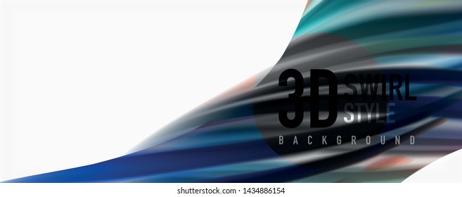 Olas de flujo de color, fondo abstracto conceptual líquido. Vector