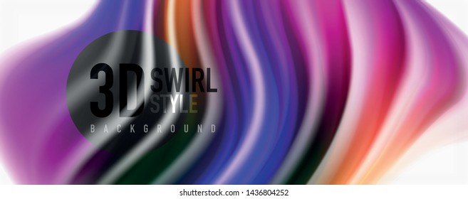 Olas de flujo de color, fondo abstracto conceptual líquido. Vector