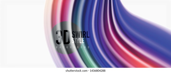 Color flowing waves, liquid conceptual abstract background. Vector