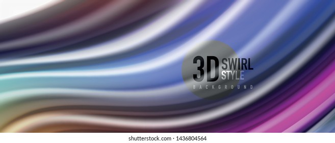 Color flowing waves, liquid conceptual abstract background. Vector