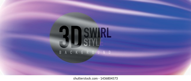 Color flowing waves, liquid conceptual abstract background. Vector