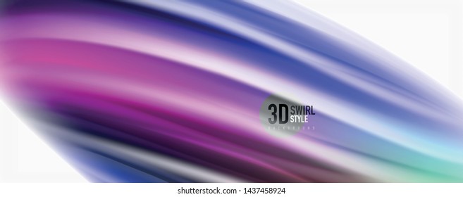 Color flowing waves, liquid conceptual abstract background. Vector
