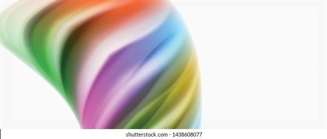 Color flowing waves, liquid conceptual abstract background. Vector