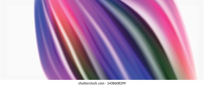 Color flowing waves, liquid conceptual abstract background. Vector