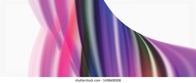 Color flowing waves, liquid conceptual abstract background. Vector