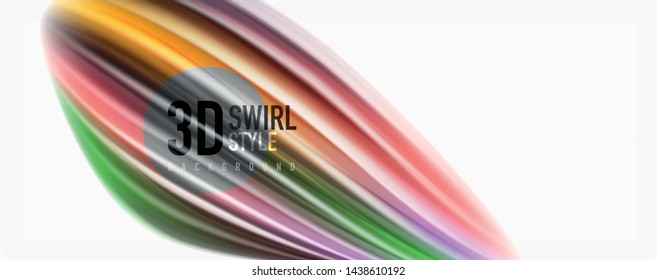 Color flowing waves, liquid conceptual abstract background. Vector