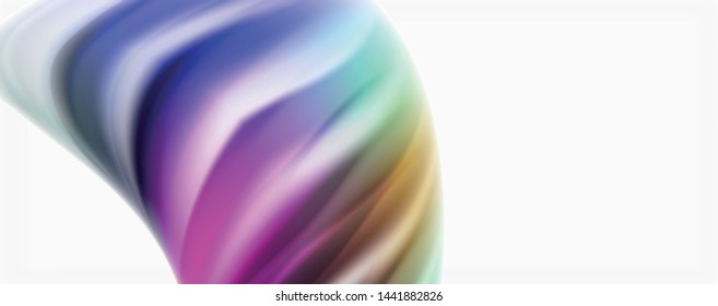 Olas de flujo de color, fondo abstracto conceptual líquido. Vector