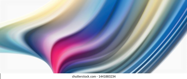 Color flowing waves, liquid conceptual abstract background. Vector