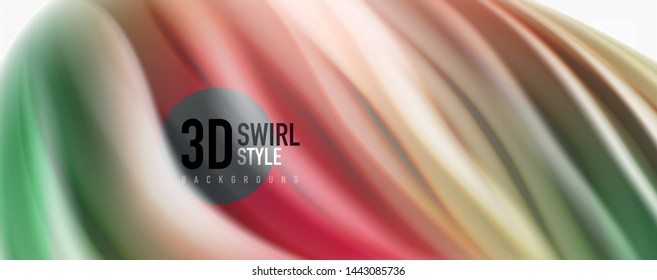Color flowing waves, liquid conceptual abstract background. Vector