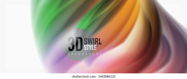 Color flowing waves, liquid conceptual abstract background. Vector