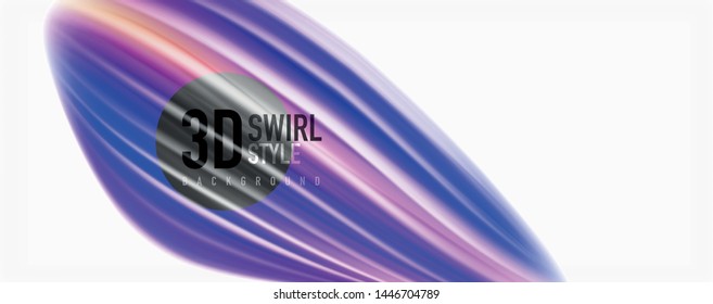 Color flowing waves, liquid conceptual abstract background. Vector