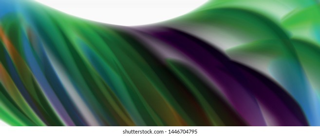 Color flowing waves, liquid conceptual abstract background. Vector