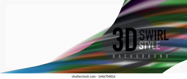 Olas de flujo de color, fondo abstracto conceptual líquido. Vector
