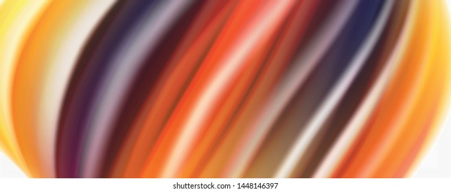 Color flowing waves, liquid conceptual abstract background. Vector