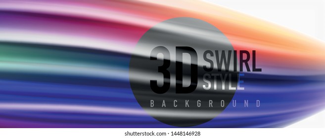 Color flowing waves, liquid conceptual abstract background. Vector