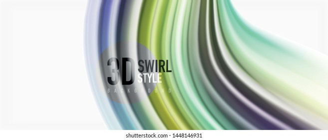 Color flowing waves, liquid conceptual abstract background. Vector