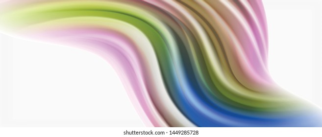 Olas de flujo de color, fondo abstracto conceptual líquido. Vector