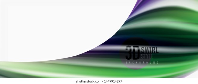 Color flowing waves, liquid conceptual abstract background. Vector