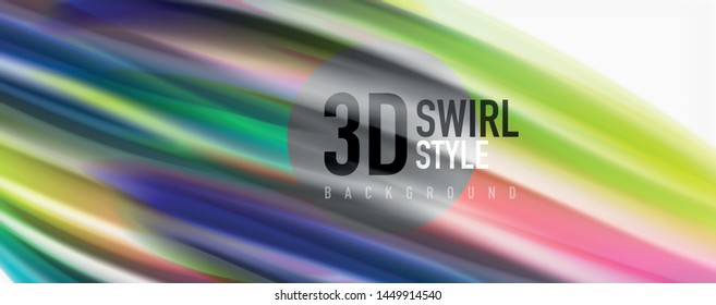 Olas de flujo de color, fondo abstracto conceptual líquido. Vector