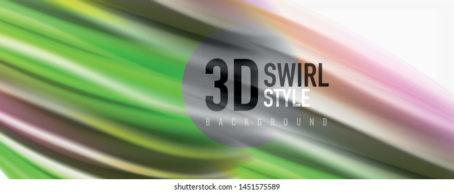 Color flowing waves, liquid conceptual abstract background. Vector