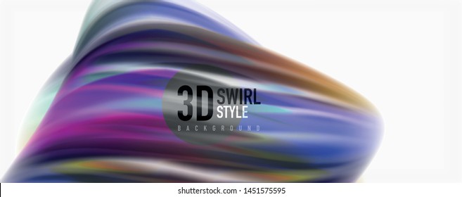 Color flowing waves, liquid conceptual abstract background. Vector