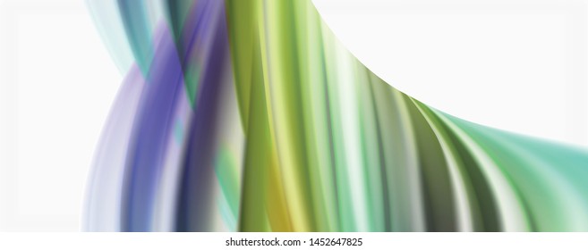 Color flowing waves, liquid conceptual abstract background. Vector