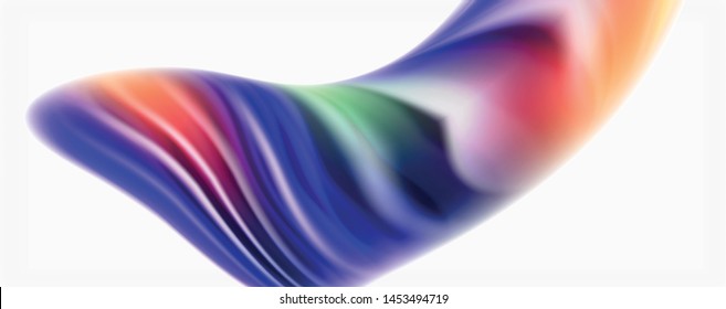 Color flowing waves, liquid conceptual abstract background. Vector