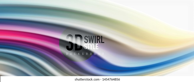 Color flowing waves, liquid conceptual abstract background. Vector